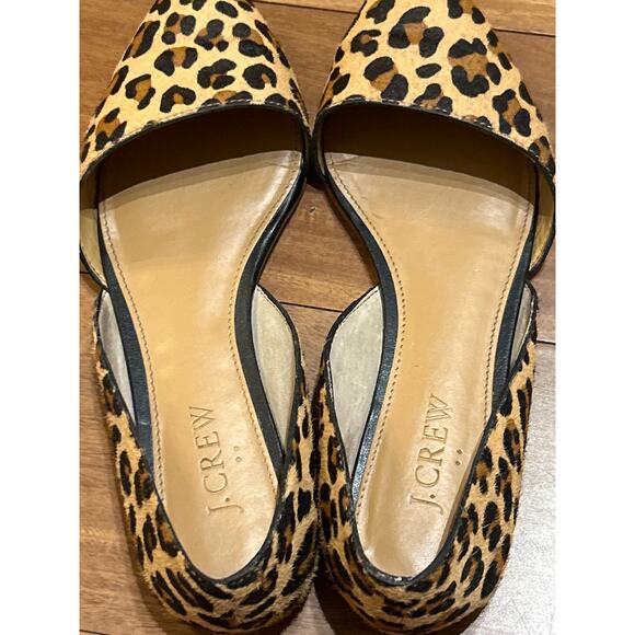 J. Crew Zoe Calf Hair D'Orsay Cheetah Pointed Flats - Picture 6 of 8